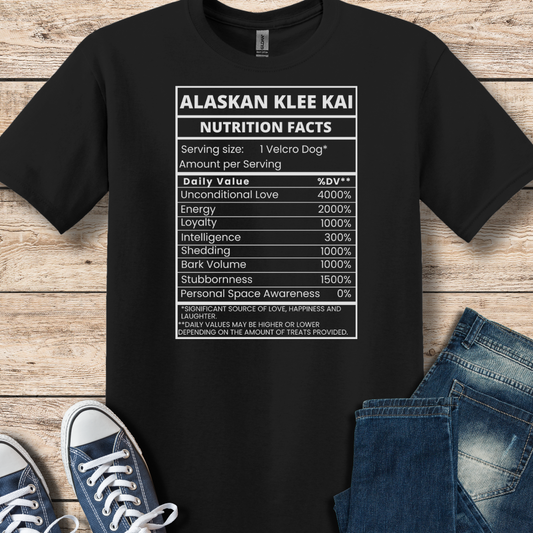 Alaskan Klee Kai Nutritional Facts T-Shirt