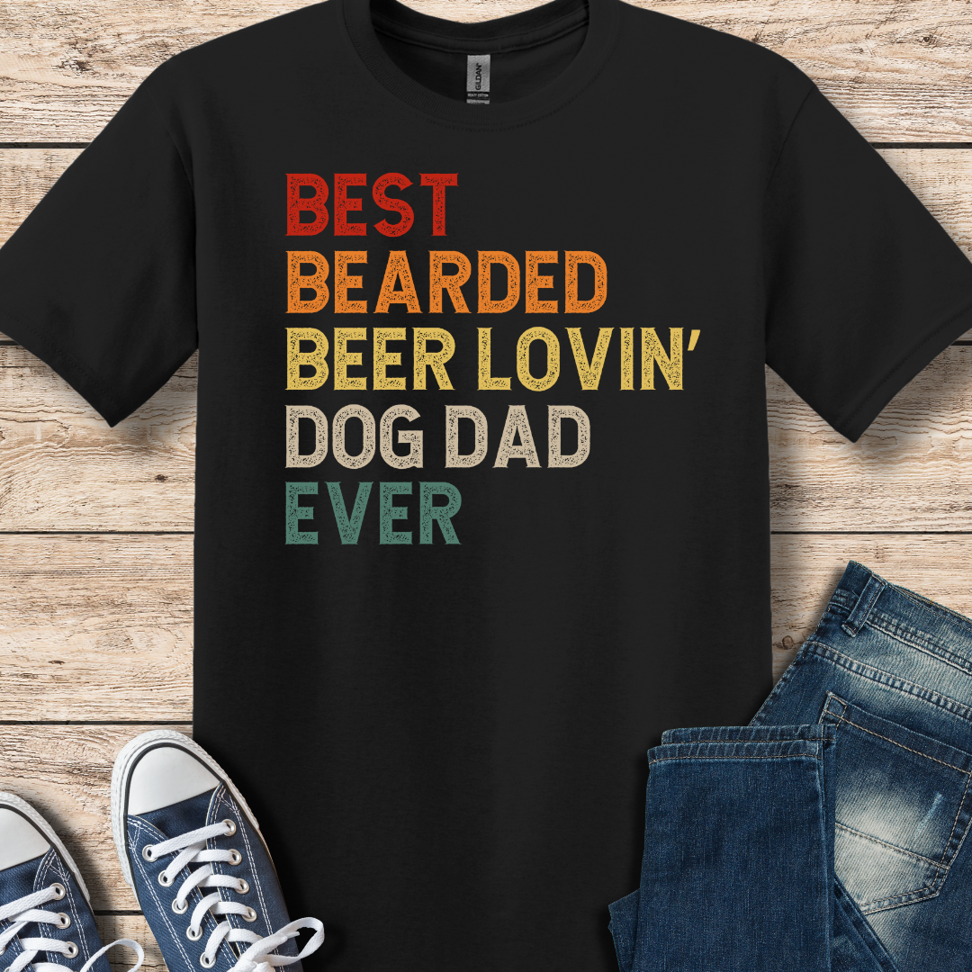 Best Bearded, Beer Lovin Dog Dad Shirt