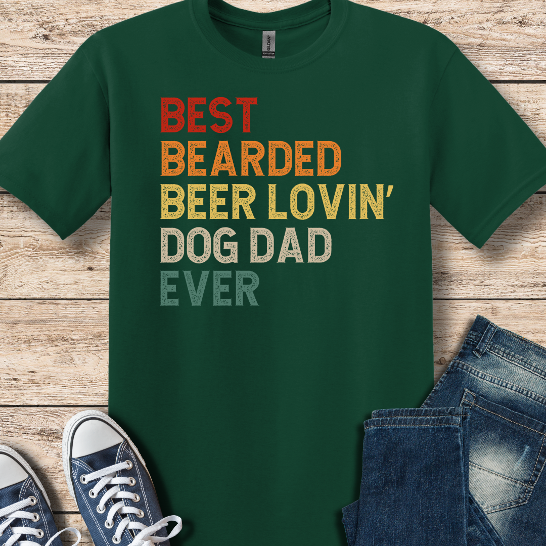 Best Bearded, Beer Lovin Dog Dad Shirt