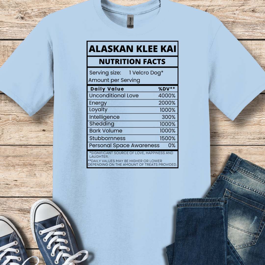 Alaskan Klee Kai Nutritional Facts T-Shirt