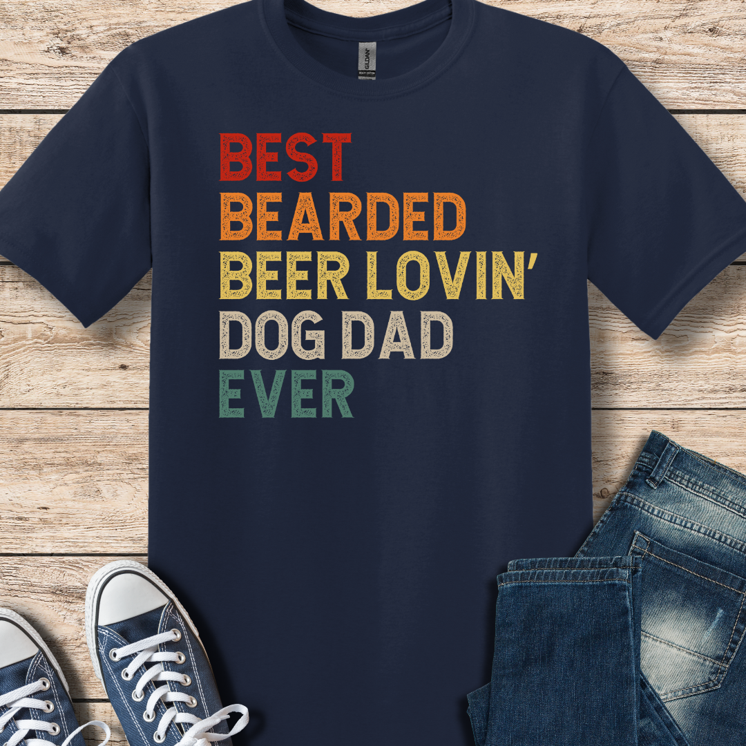 Best Bearded, Beer Lovin Dog Dad Shirt