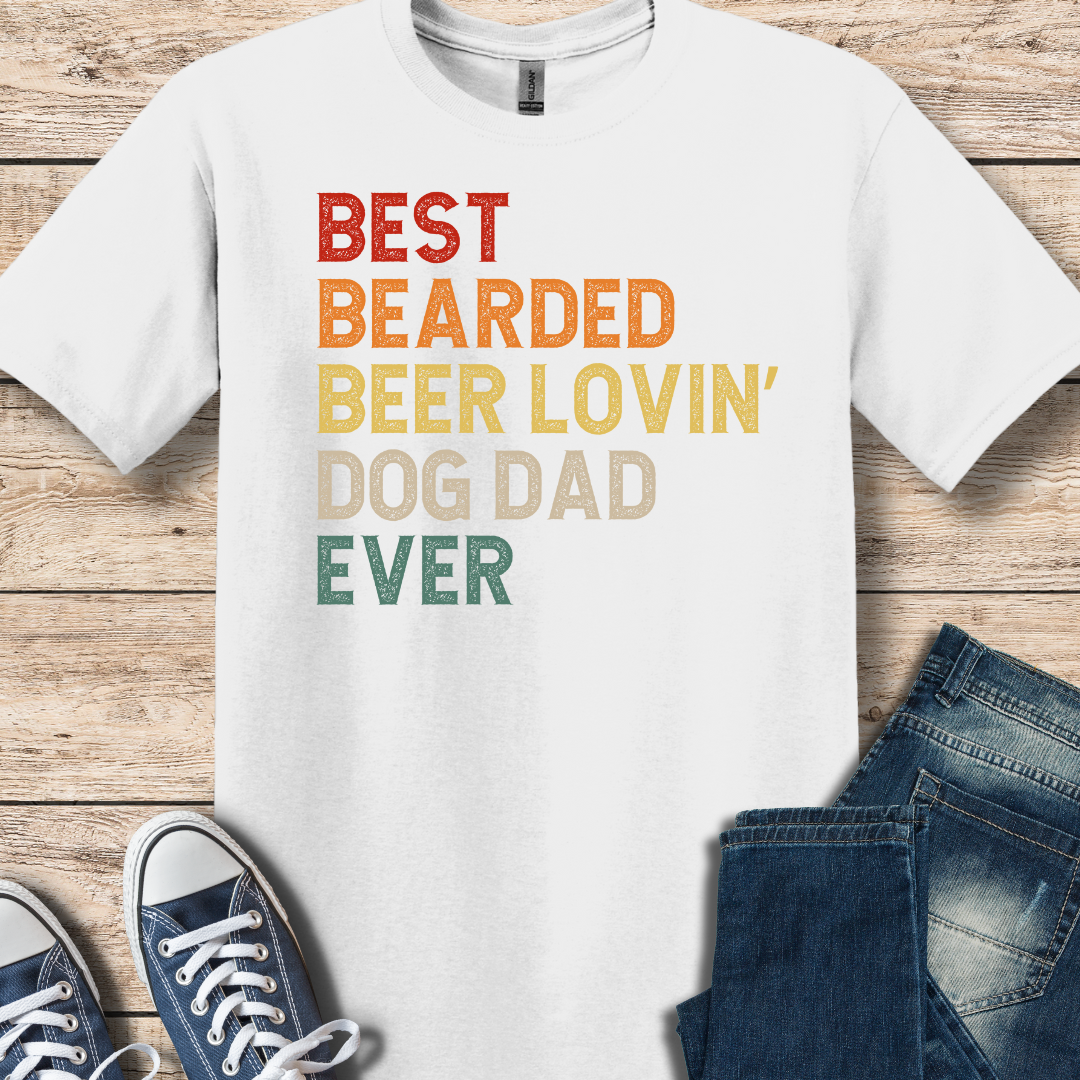 Best Bearded, Beer Lovin Dog Dad Shirt