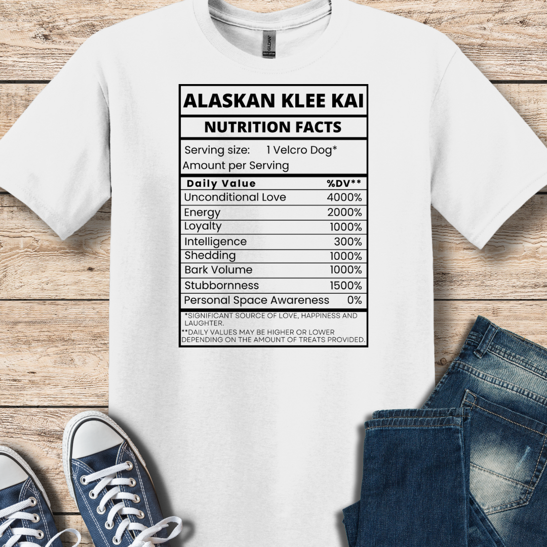 Alaskan Klee Kai Nutritional Facts T-Shirt