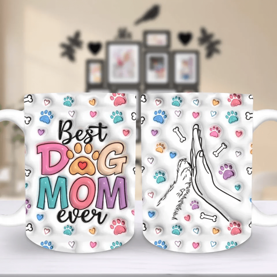 Customizer Ceramic Mug, (11oz, 15oz) / Default / 15oz Best Dog Mom Ever Personalized Mug - 11oz & 15oz