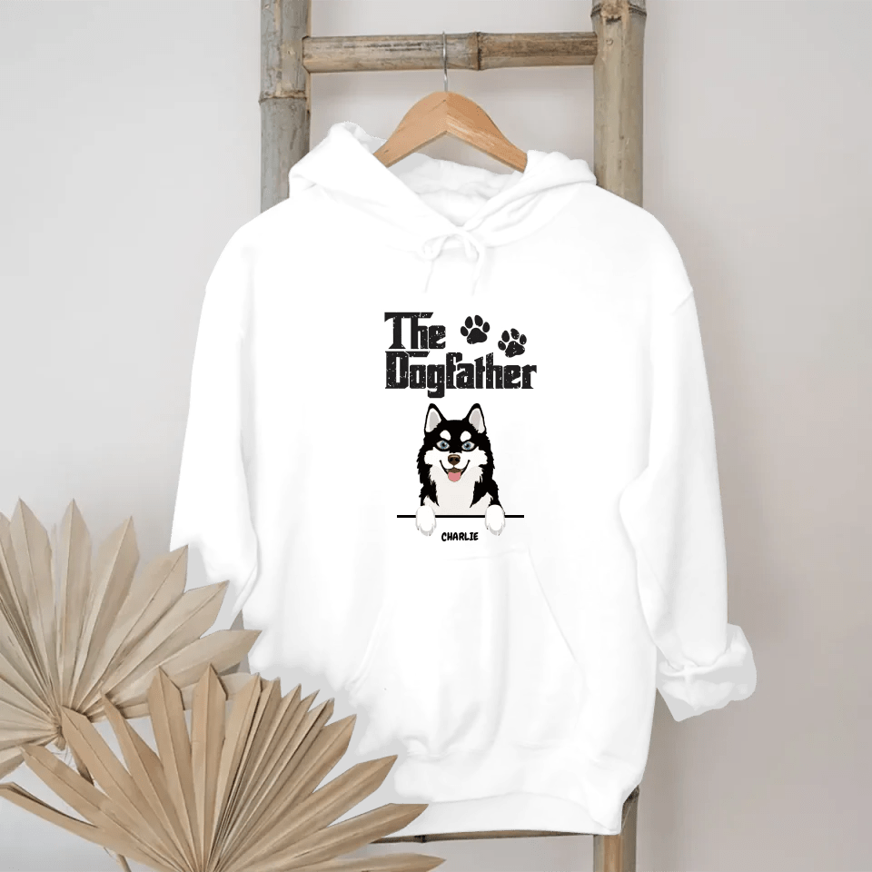 Customizer Hooded Sweatshirt / White / S Dog Father - Dog Mother Personalized Hooded Sweatshirt