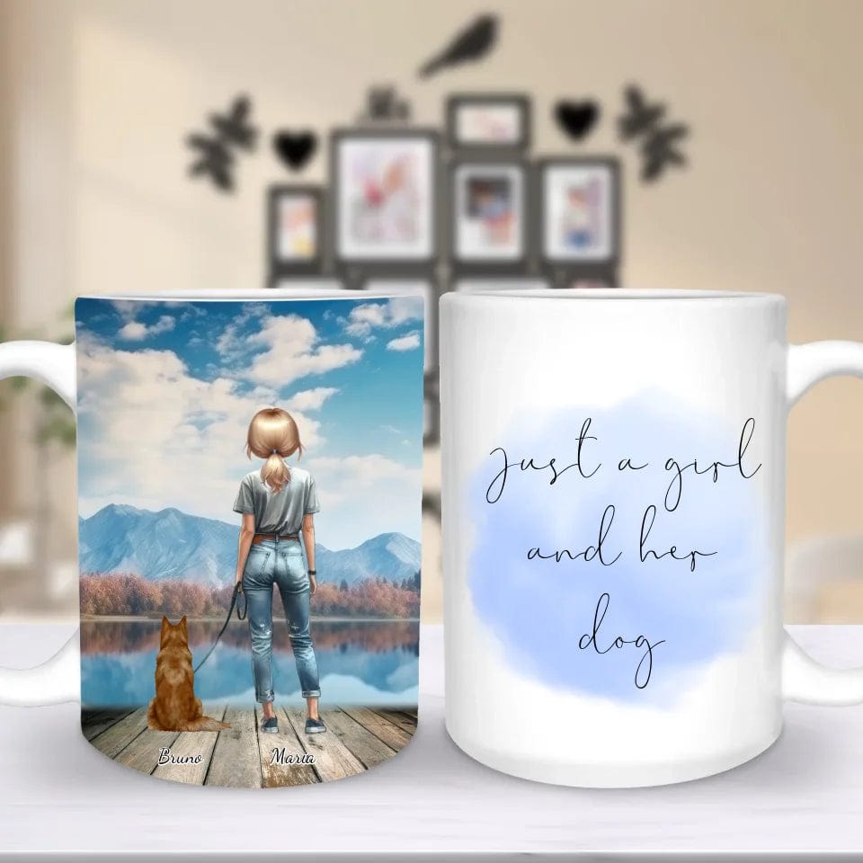 Customizer Ceramic Mug, (11oz, 15oz) / Default / 15oz Just a Girl and Her Alaskan Klee Kai - Personalized Mug