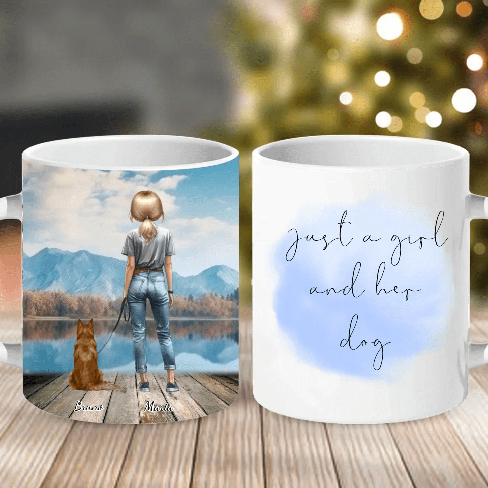 Customizer Ceramic Mug, (11oz, 15oz) / Default / 11oz Just a Girl and Her Alaskan Klee Kai - Personalized Mug