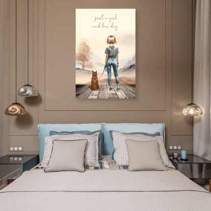 Customizer Just a girl and her dog - Personalized Canvas