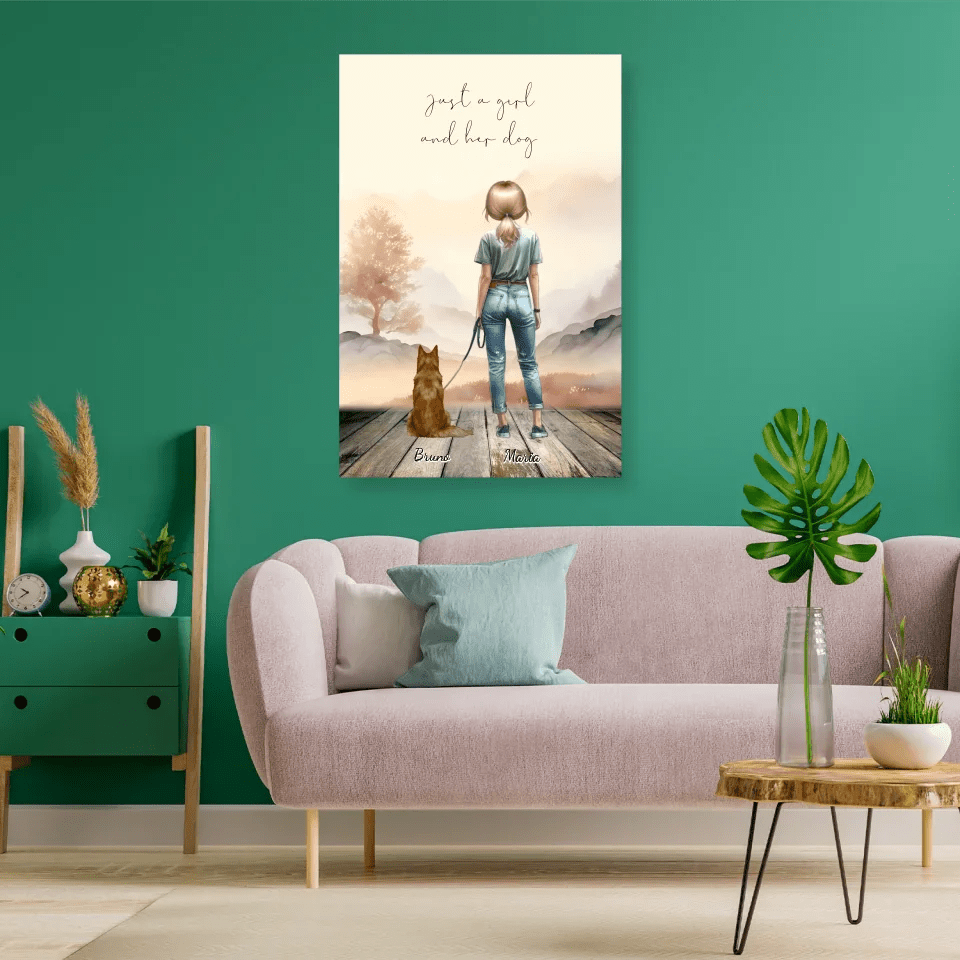 Customizer Just a girl and her dog - Personalized Poster