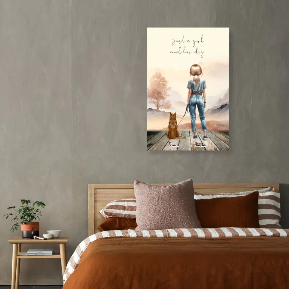 Customizer Just a girl and her dog - Personalized Poster