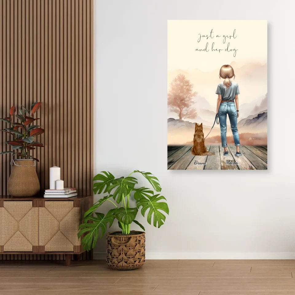 Customizer Just a girl and her dog - Personalized Poster