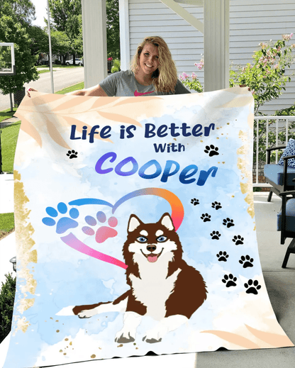 Customizer Life is Better with Dog Personalized Blanket