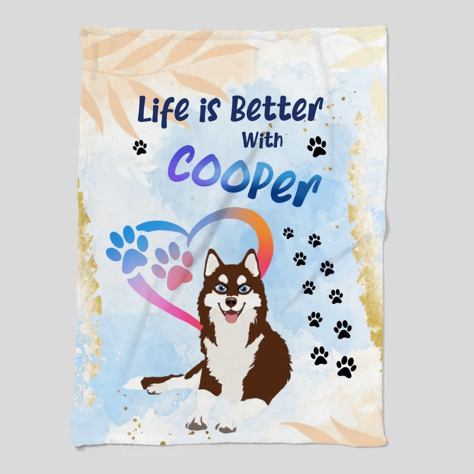 Customizer Life is Better with Dog Personalized Blanket