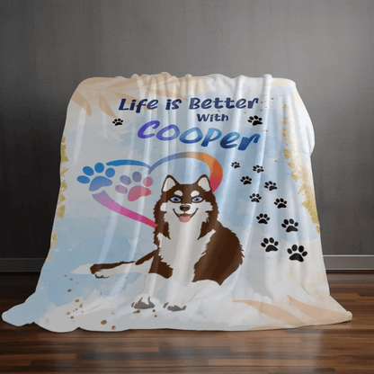 Customizer Life is Better with Dog Personalized Blanket