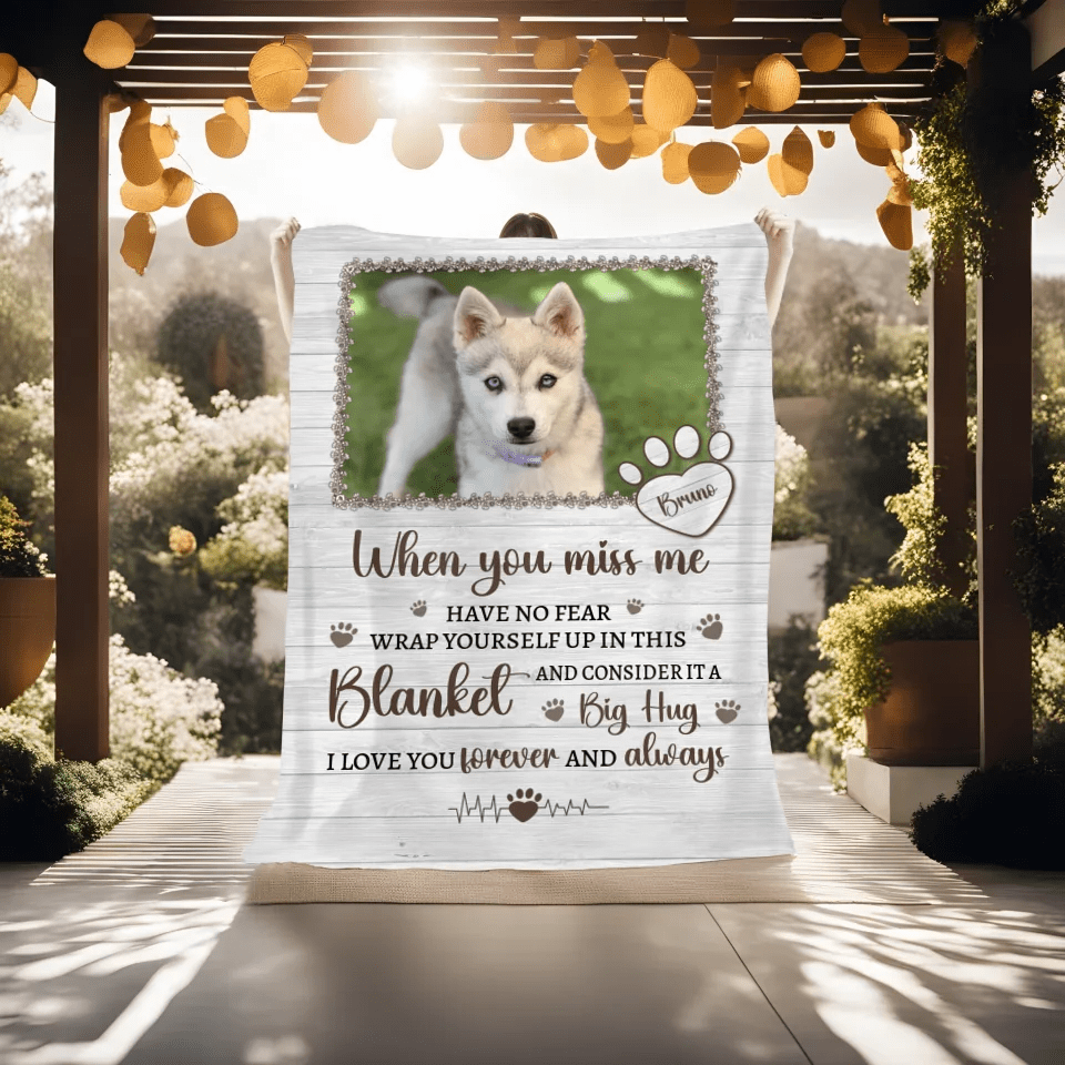 Customizer Velveteen Microfiber / Default / 30x40 inch Memorial Personalized Dog Photo Blanket