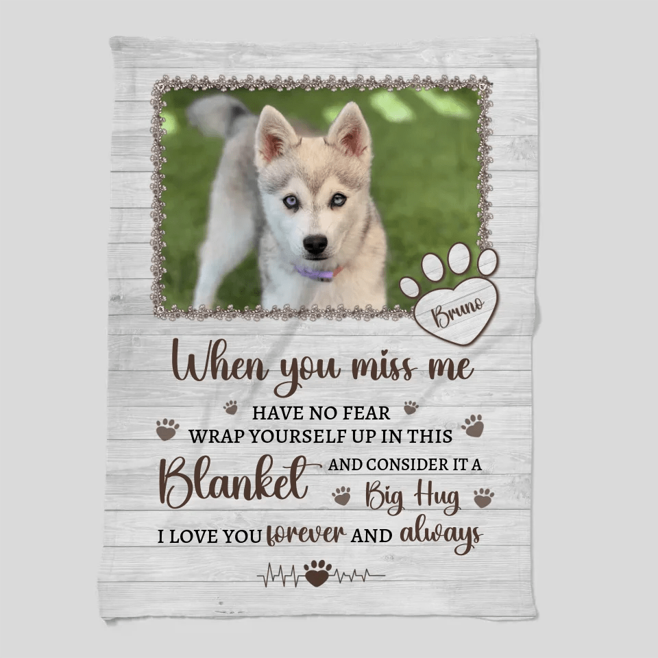 Customizer Memorial Personalized Dog Photo Blanket