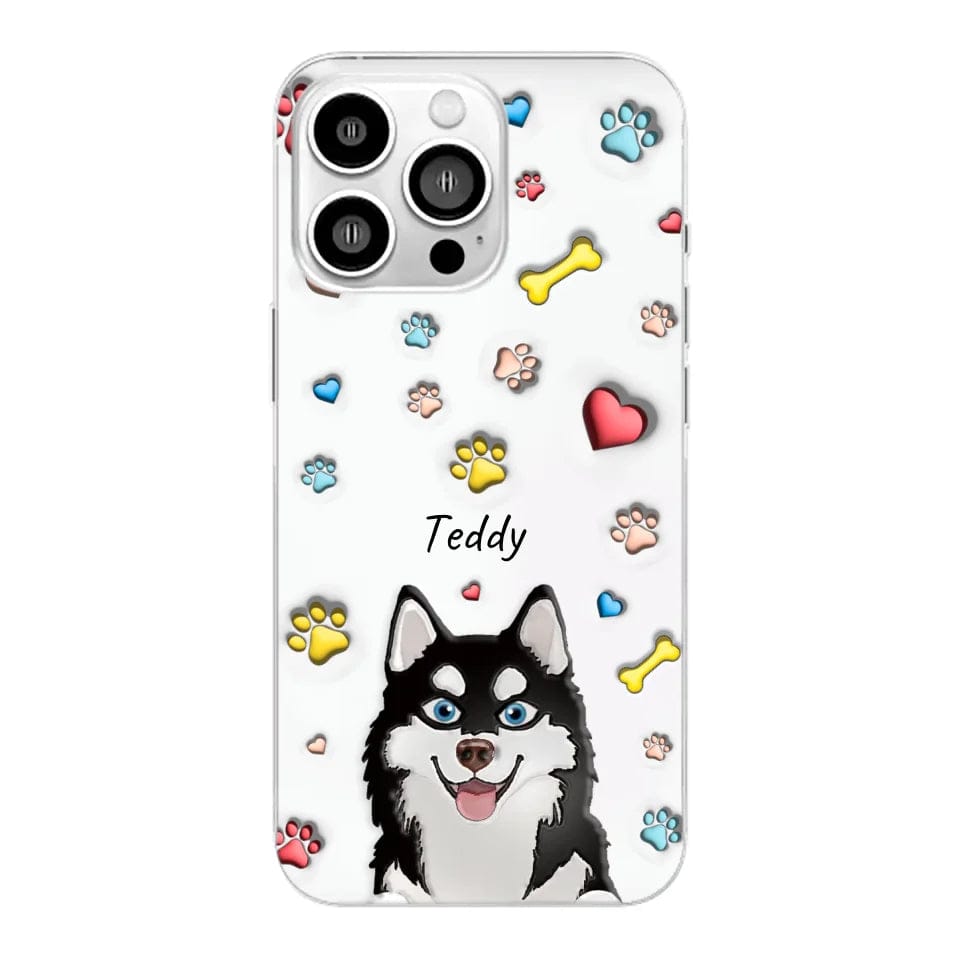 Customizer Clear Cases / Default / iPhone 16 Pro Max Personalized 3d inflated iPhone Case for Dog Lovers