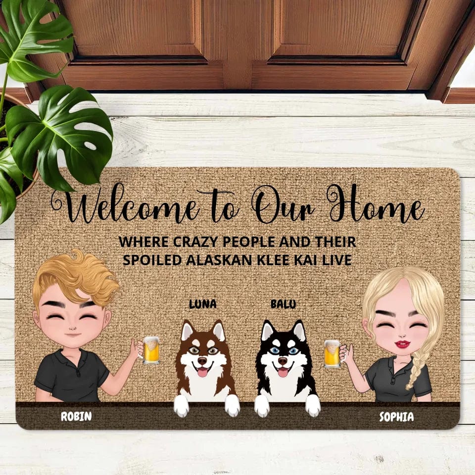 Customizer Personalized Doormat / Default / 18'' × 30'' Personalized Alaskan Klee Kai Doormat - Welcome to Our Home