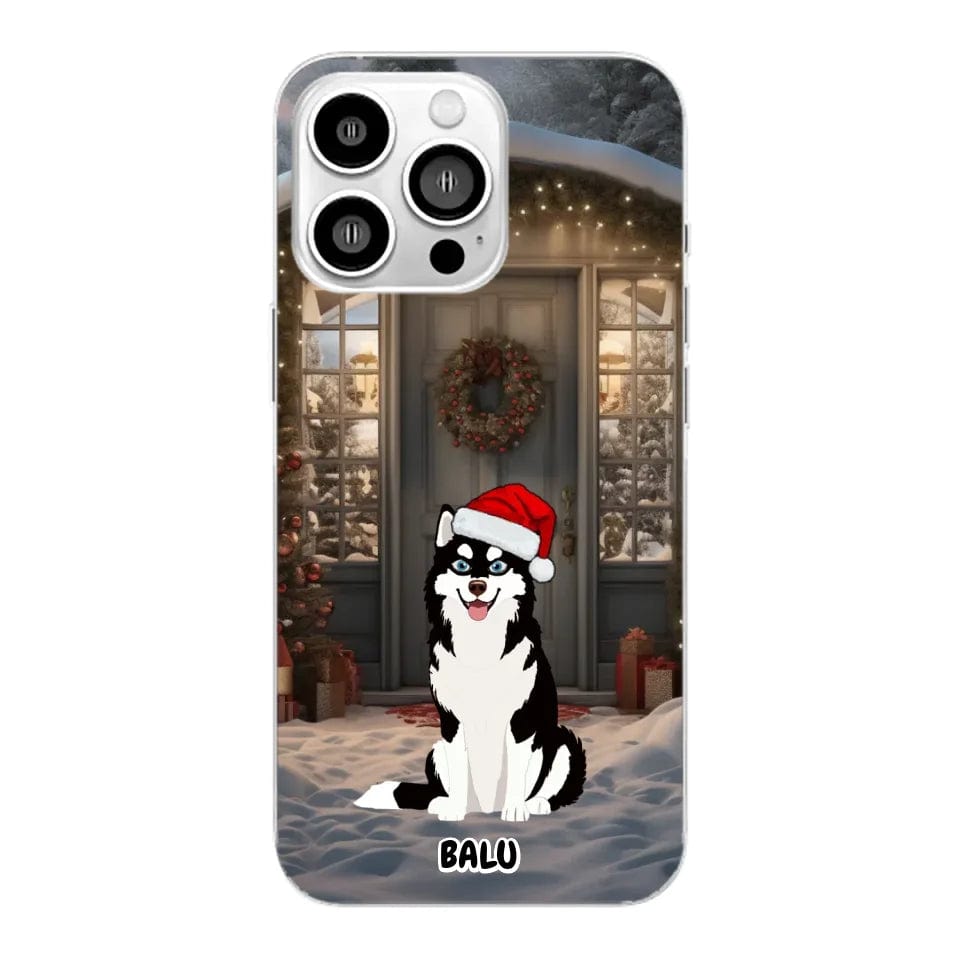 Customizer Clear Cases / Default / iPhone 16 Pro Max Personalized Christmas iPhone Case for Dog Lovers