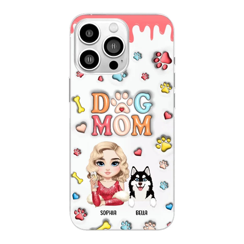 Customizer Clear Cases / Default / iPhone 16 Pro Max Personalized Dog Mom 3d inflated iPhone Case