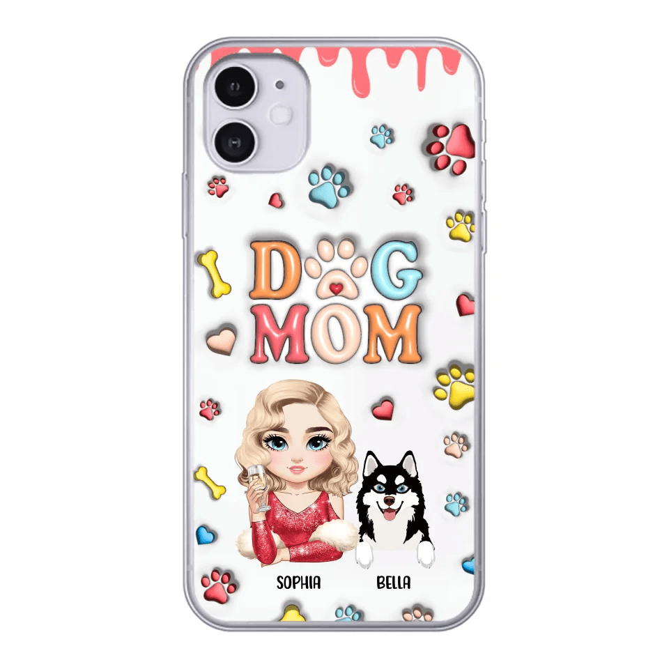 Customizer Clear Cases / Default / iPhone 11 Personalized Dog Mom 3d inflated iPhone Case