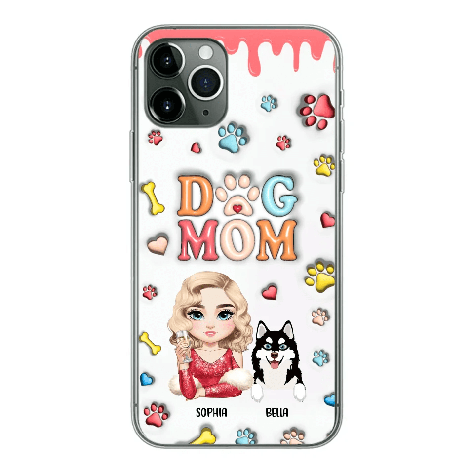 Customizer Clear Cases / Default / iPhone 12 Pro Personalized Dog Mom 3d inflated iPhone Case