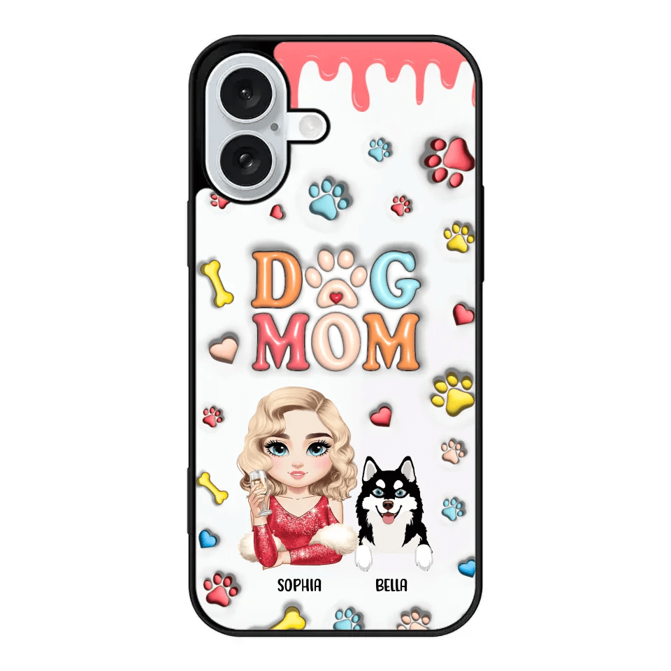 Customizer Clear Cases / Default / iPhone 16 Plus Personalized Dog Mom 3d inflated iPhone Case