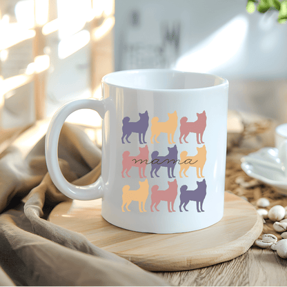 Mug Ceramic Mug, 3 Klee Kai Colored Mama (11oz, 15oz)