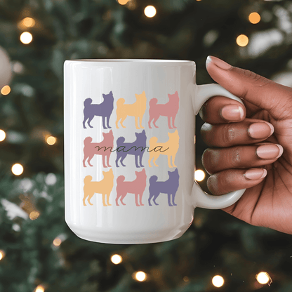 Mug Ceramic Mug, 3 Klee Kai Colored Mama (11oz, 15oz)