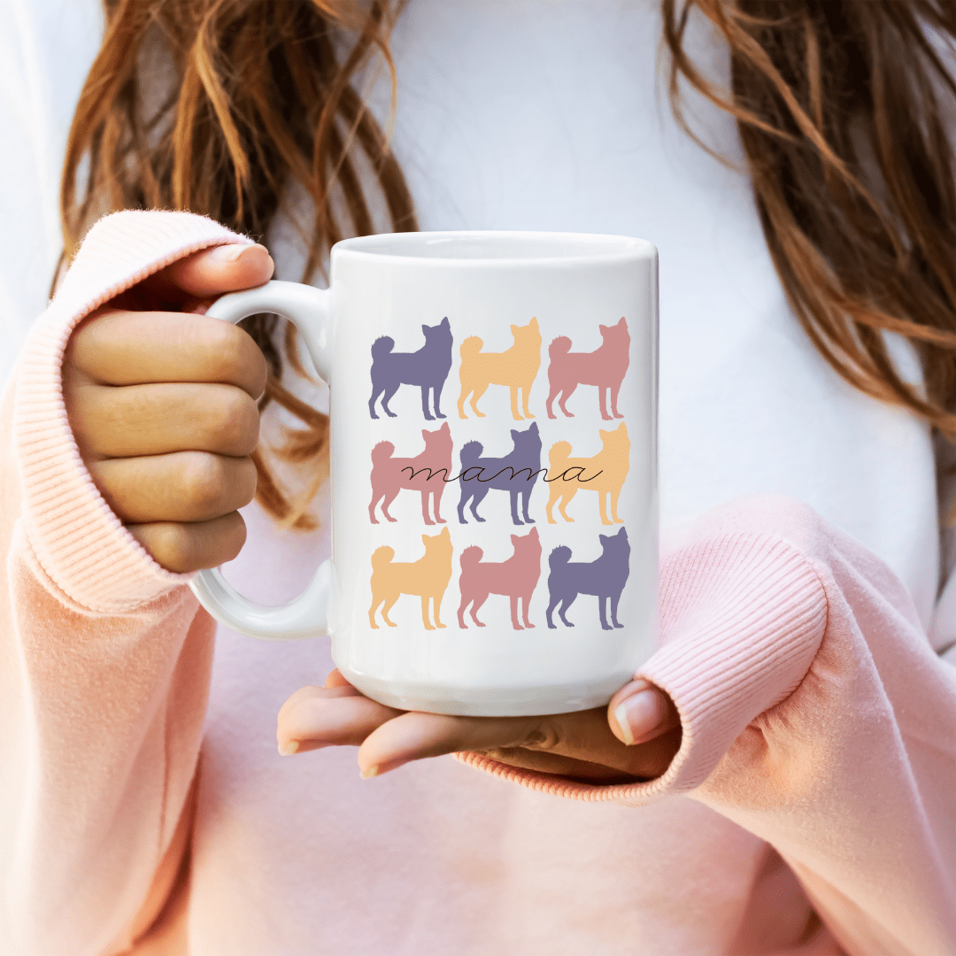 Mug Ceramic Mug, 3 Klee Kai Colored Mama (11oz, 15oz)