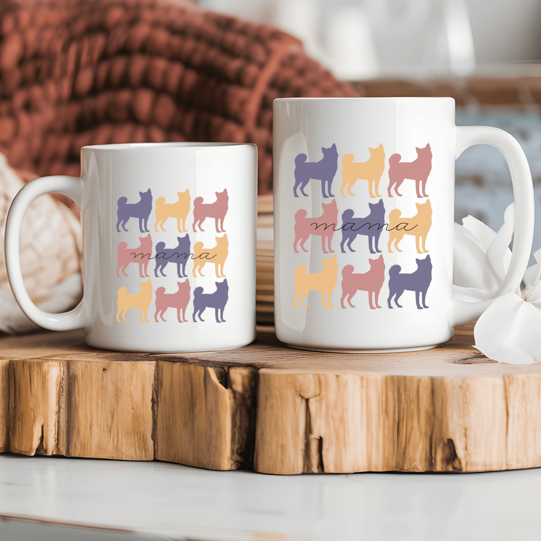 Mug Ceramic Mug, 3 Klee Kai Colored Mama (11oz, 15oz)