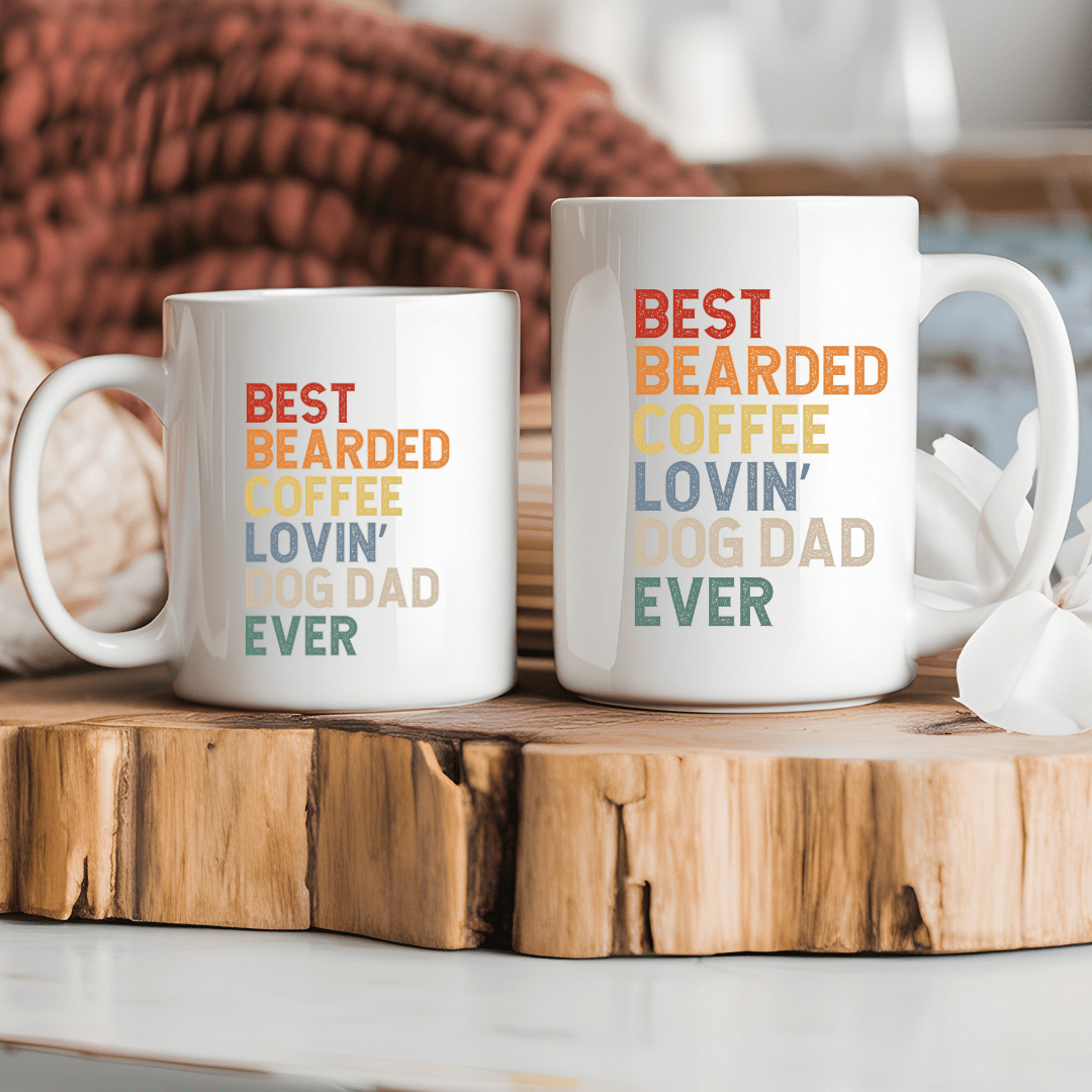 Mug Ceramic Mug, Best Bearded Coffee Lovin' Dog Dad Ever (11oz, 15oz)