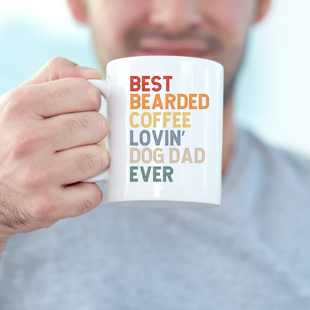 Mug Ceramic Mug, Best Bearded Coffee Lovin' Dog Dad Ever (11oz, 15oz)