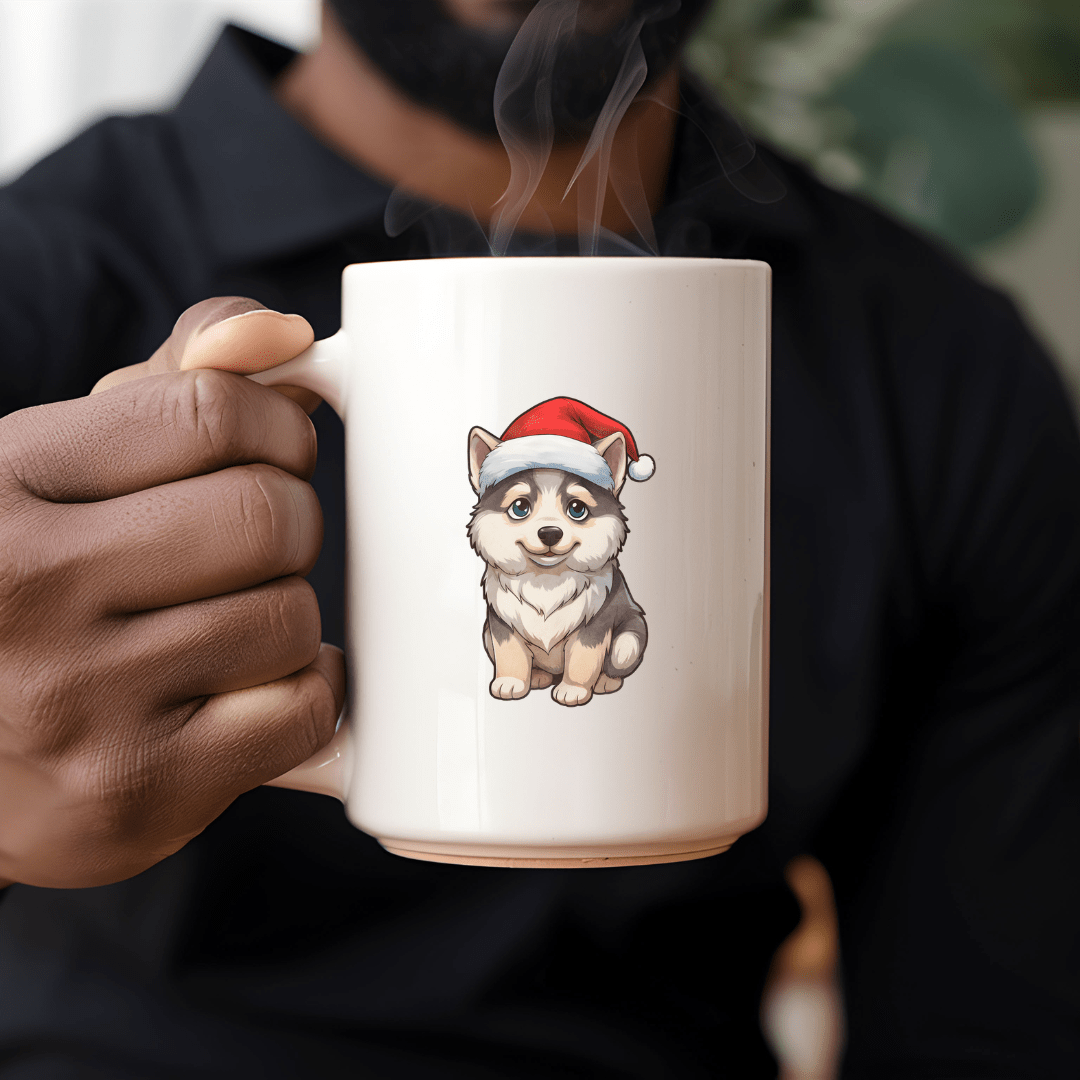 Mug Ceramic Mug, Dear Santa Bring Me More Dogs Black (11oz, 15oz)