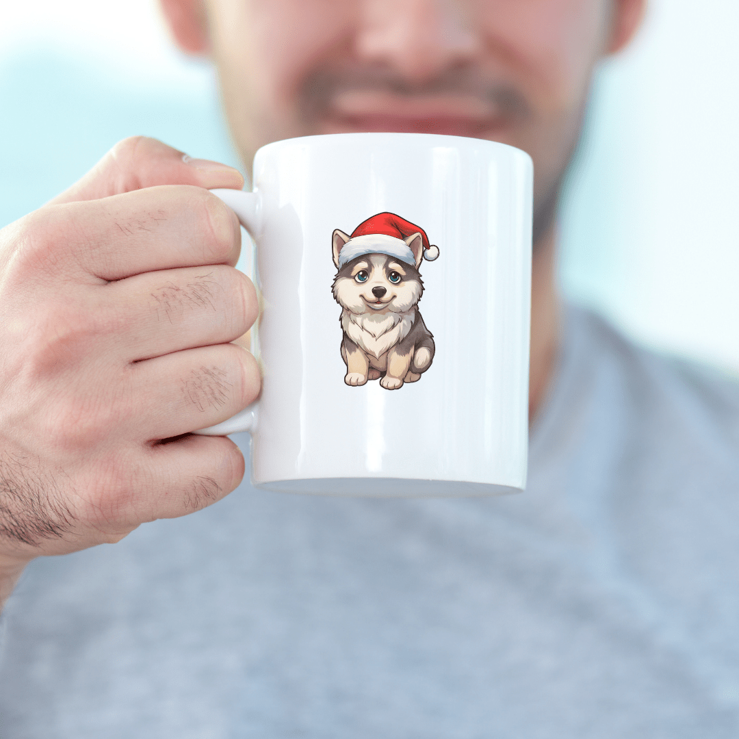 Mug Ceramic Mug, Dear Santa Bring Me More Dogs Black (11oz, 15oz)