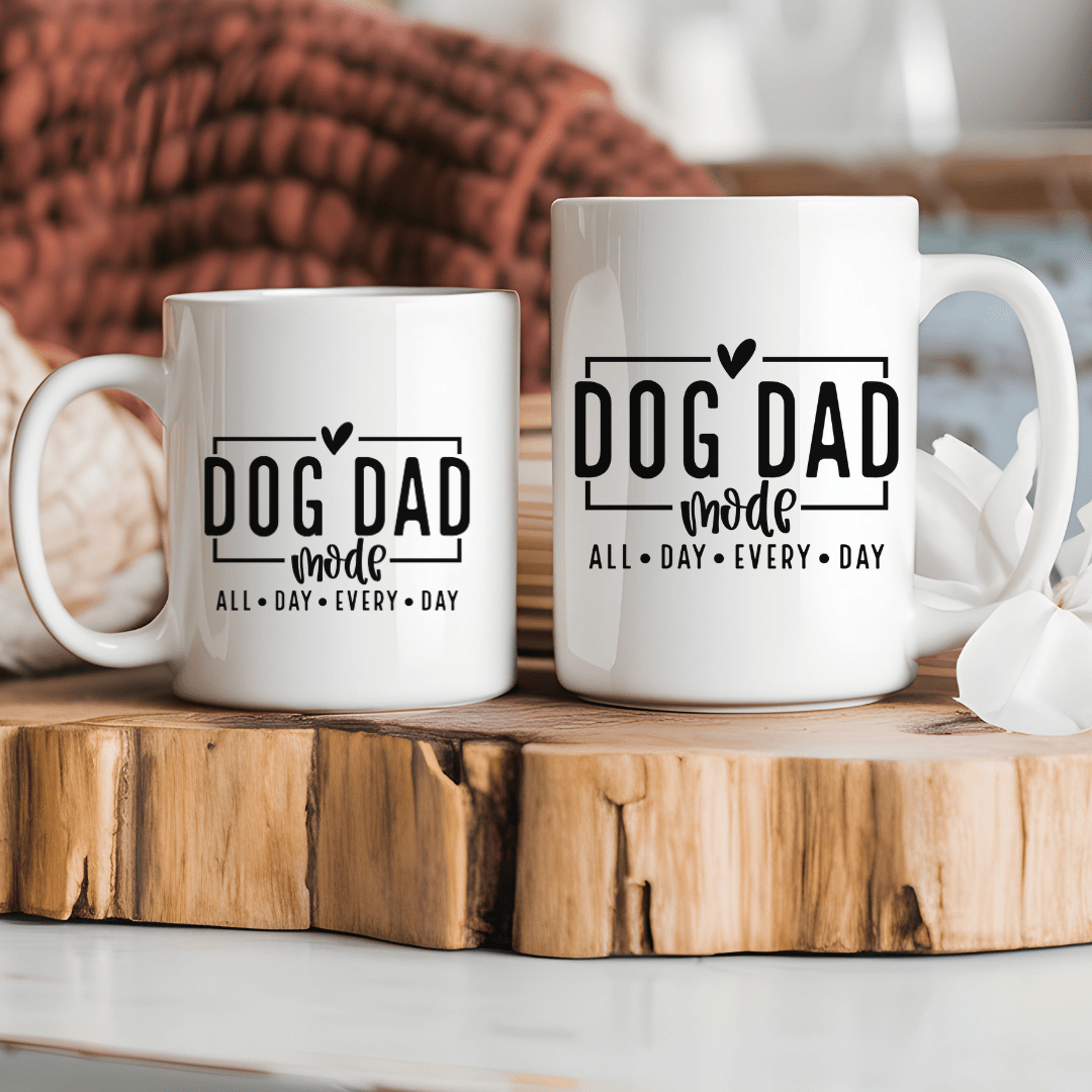 Mug Ceramic Mug, Dog Dad Mode black (11oz, 15oz)