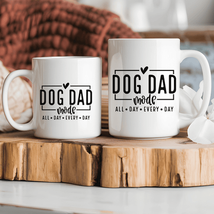 Mug Ceramic Mug, Dog Dad Mode black (11oz, 15oz)