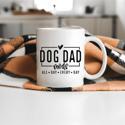 Mug Ceramic Mug, Dog Dad Mode black (11oz, 15oz)