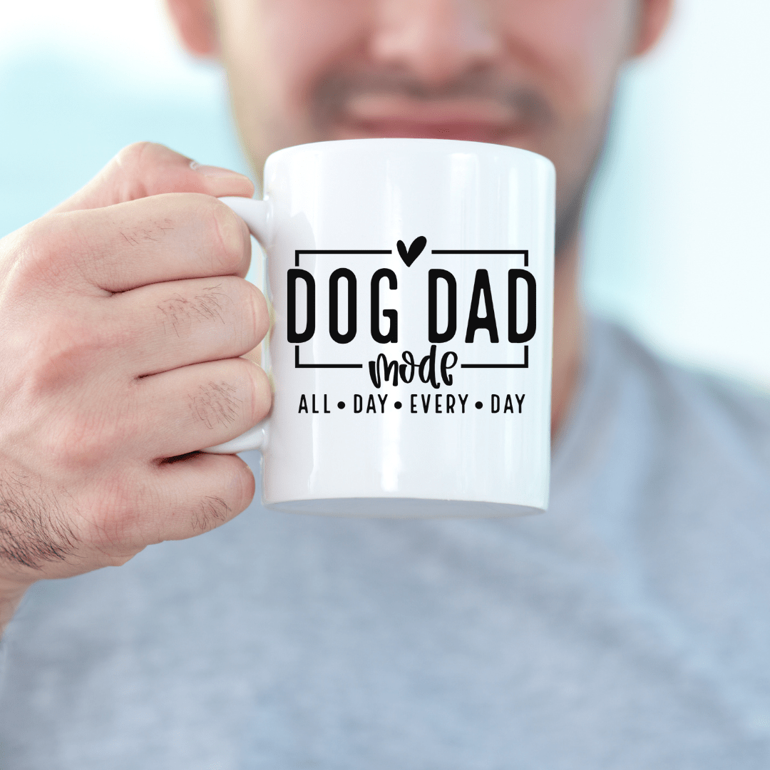 Mug Ceramic Mug, Dog Dad Mode black (11oz, 15oz)