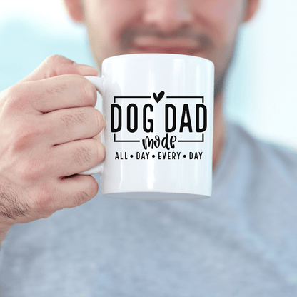 Mug Ceramic Mug, Dog Dad Mode black (11oz, 15oz)