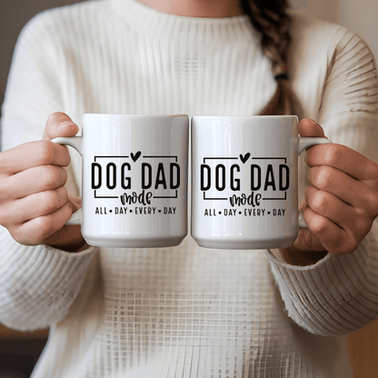 Mug 15oz Ceramic Mug, Dog Dad Mode black (11oz, 15oz)