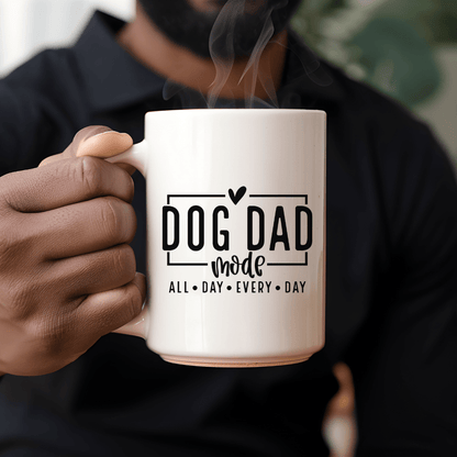 Mug Ceramic Mug, Dog Dad Mode black (11oz, 15oz)