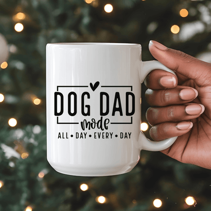 Mug Ceramic Mug, Dog Dad Mode black (11oz, 15oz)