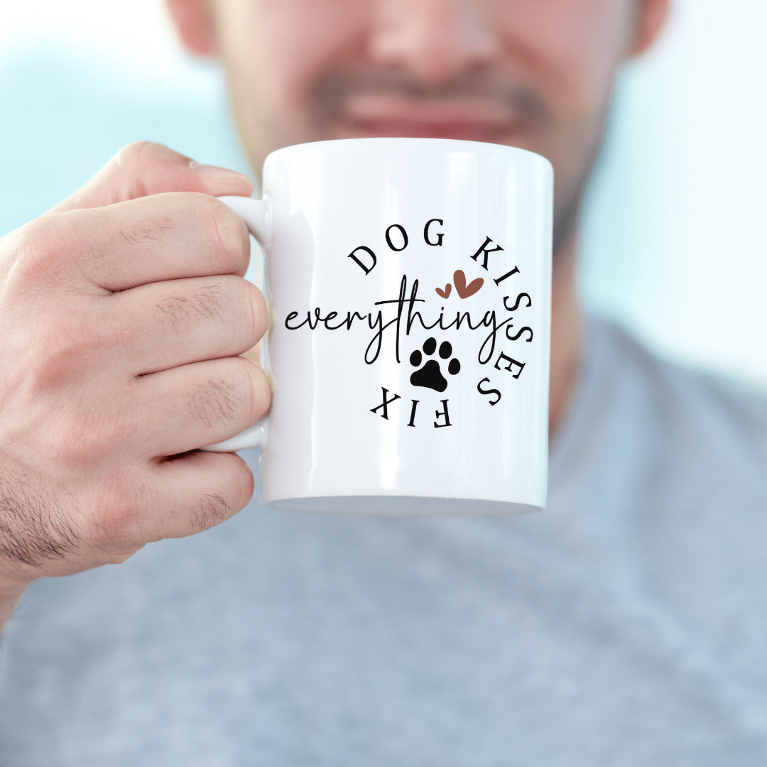 Mug Ceramic Mug, Dog Kisses Fix Everything (11oz, 15oz)