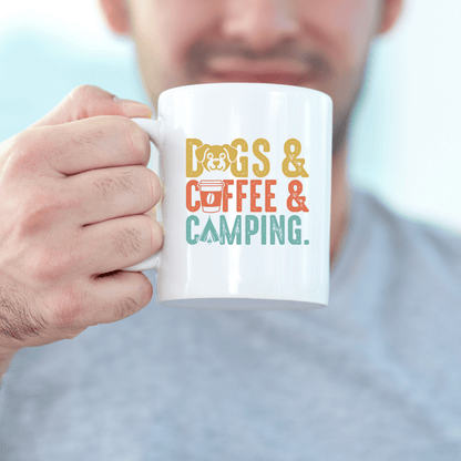 Mug Ceramic Mug, Dogs Coffee & Camping (11oz, 15oz)