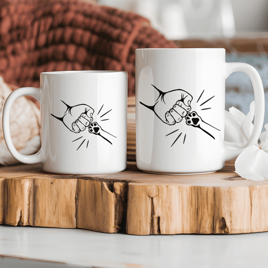 Mug Ceramic Mug, Fist bump with pow marks (11oz, 15oz)