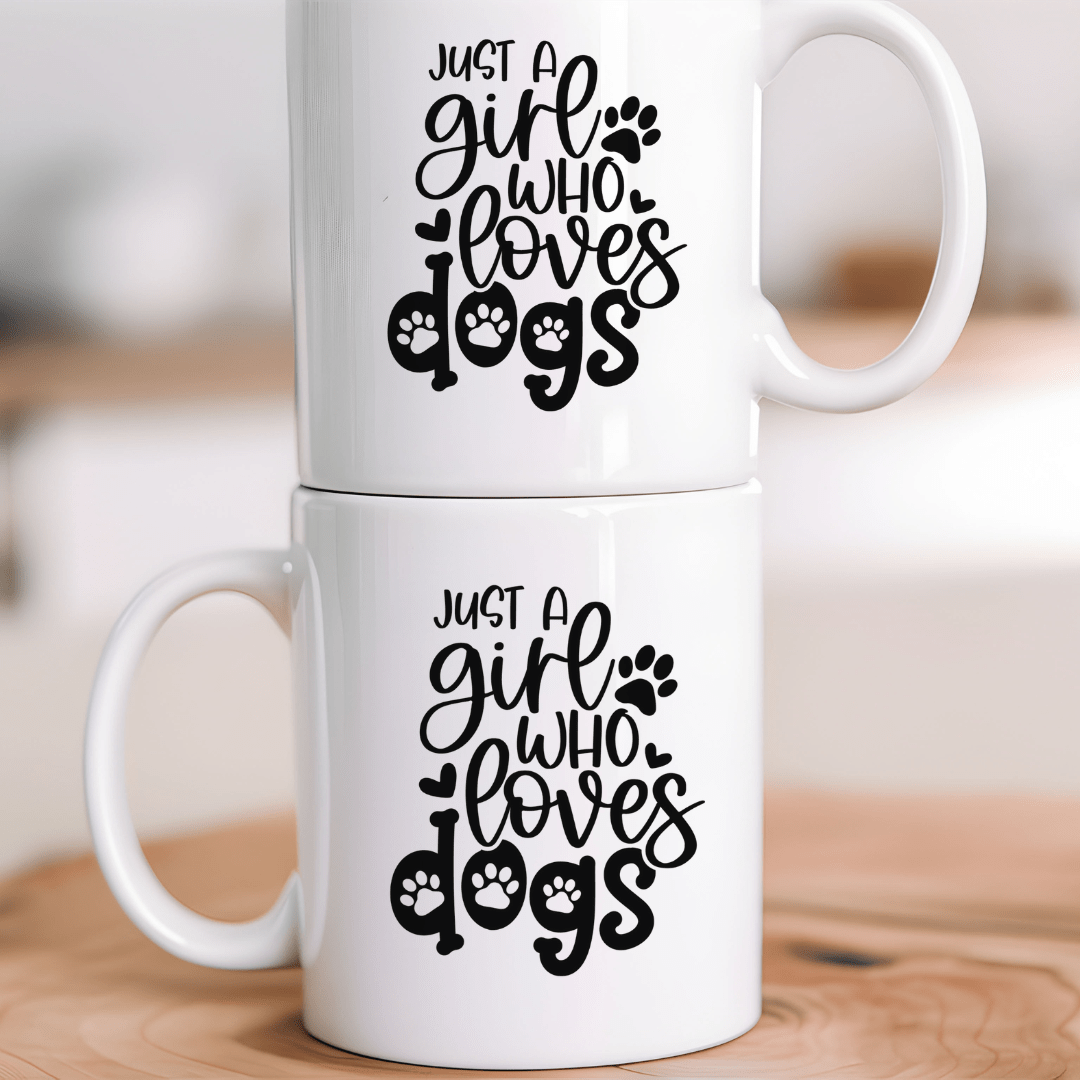 Mug 11oz Ceramic Mug, Just a girl who loves dogs (11oz, 15oz)