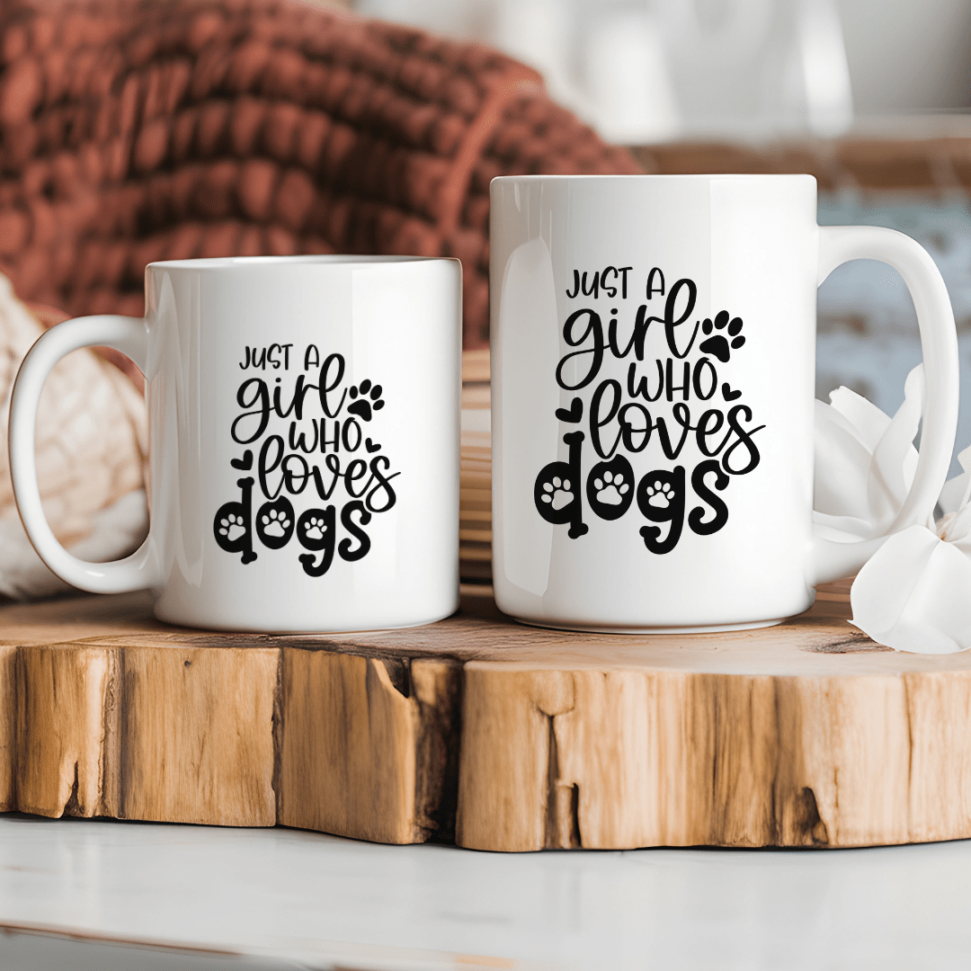 Mug Ceramic Mug, Just a girl who loves dogs (11oz, 15oz)