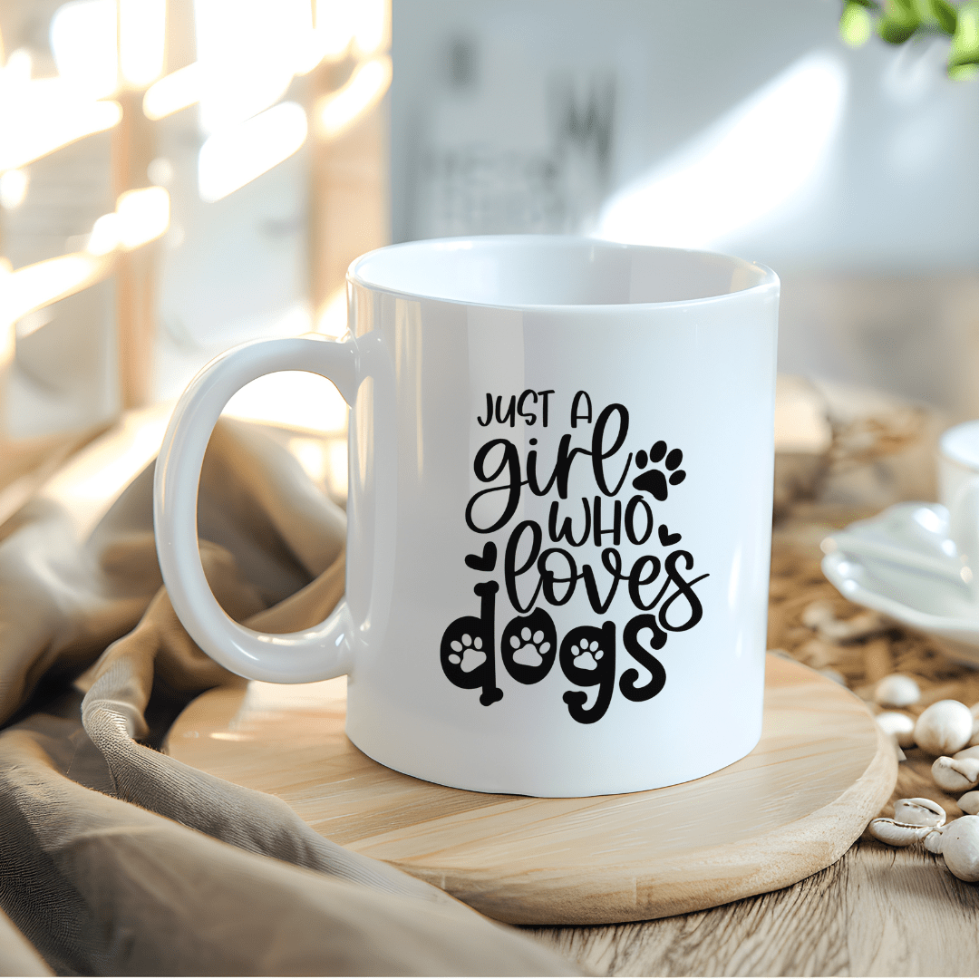 Mug Ceramic Mug, Just a girl who loves dogs (11oz, 15oz)