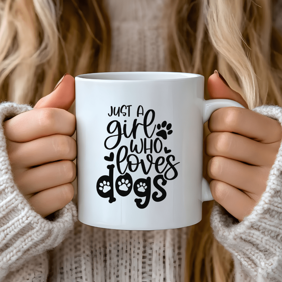 Mug Ceramic Mug, Just a girl who loves dogs (11oz, 15oz)